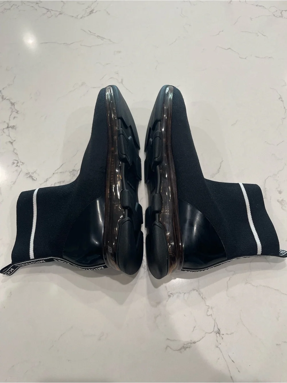 Michael Kors Black Logo-Trim Sock Boots